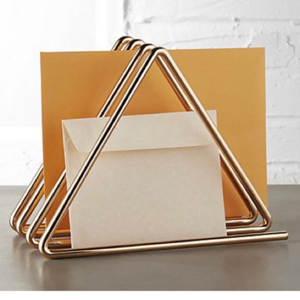 Pretty CB2 desk file organizer. Heavy and well made.